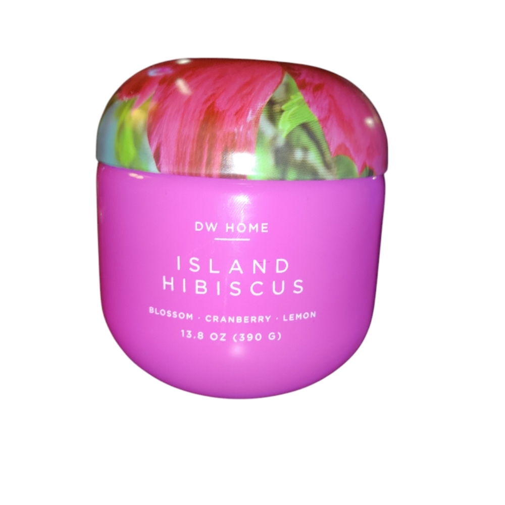 DW Home Island Hibiscus Candle Floral Lid
